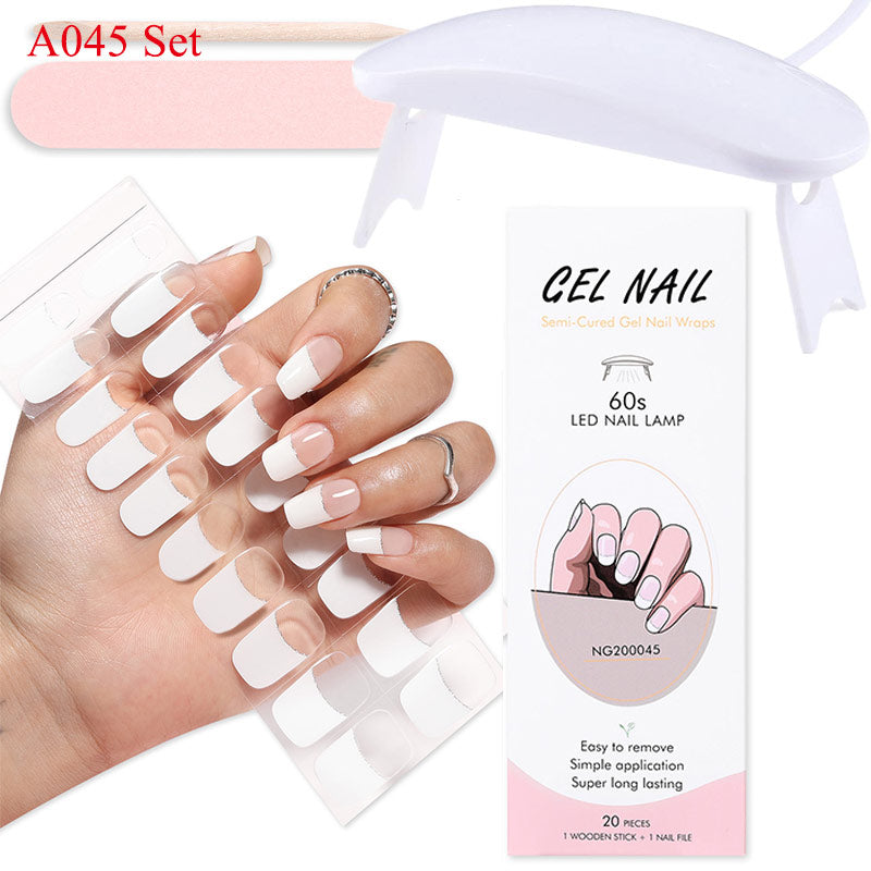 Gel Nail Wraps with UV Lamp Set