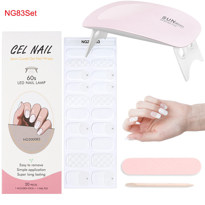 Gel Nail Wraps with UV Lamp Set