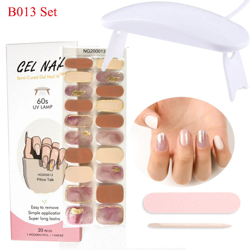 Gel Nail Wraps with UV Lamp Set