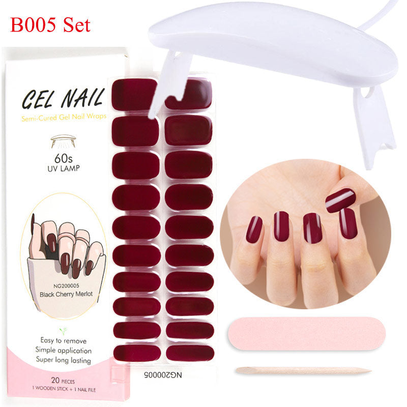 Gel Nail Wraps with UV Lamp Set